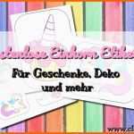 Allerbeste Diy Kostenlose Einhorn Etiketten Zum Downloaden – Clarki