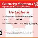 Allerbeste Gutscheine Country Seasons