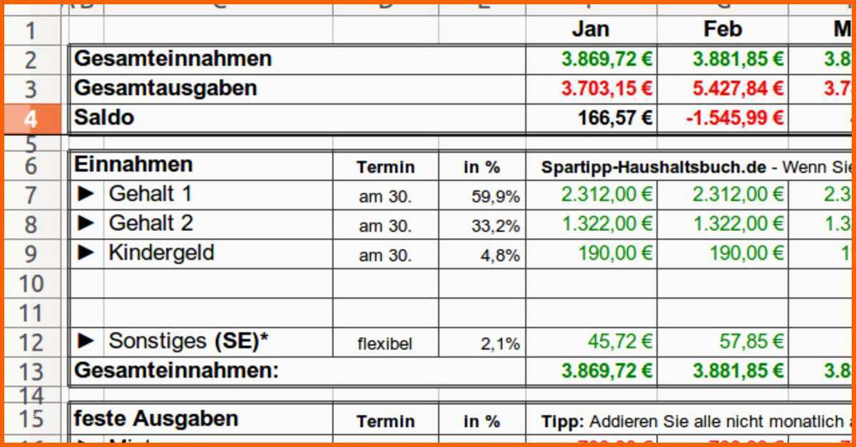 haushaltsbuch excel