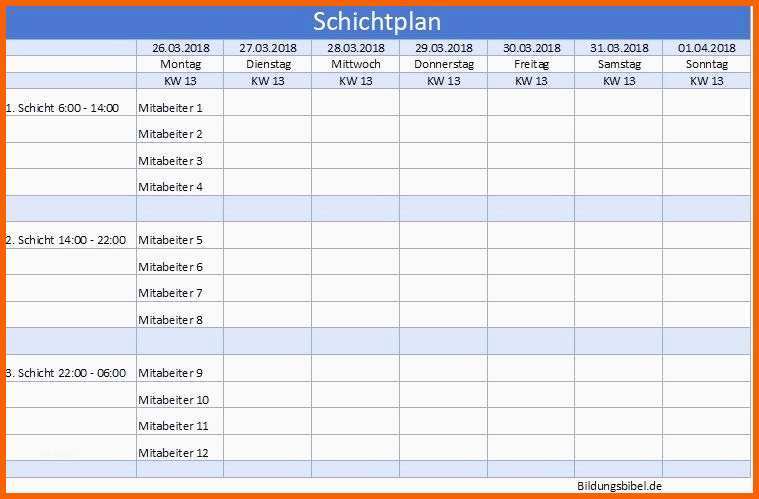 Angepasst Dienstplan Pflege Muster Dienstplan Pflege ...