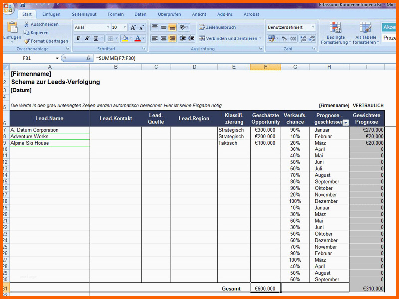 Angepasst Kundenliste Excel Vorlage Kostenlos – Werden