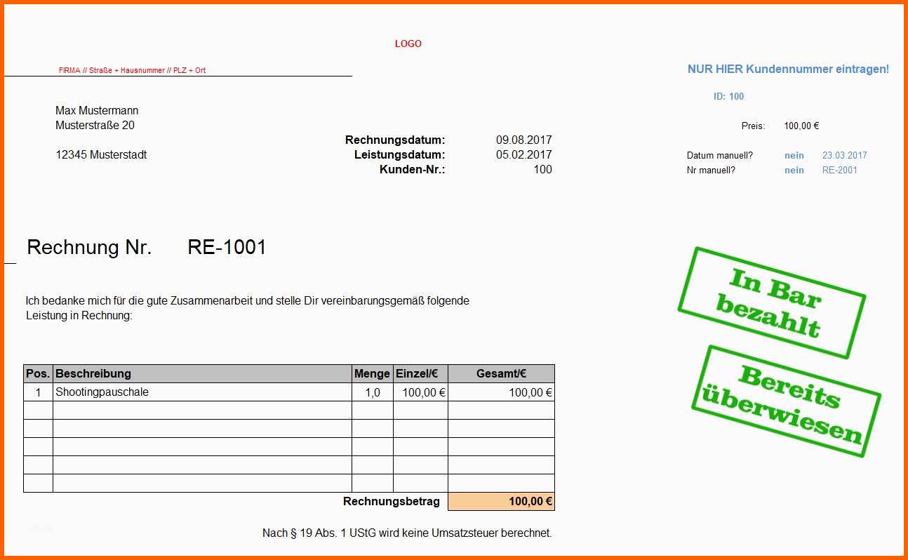 Angepasst Rechnung Schreiben Leicht Gemacht | Kostenlos ...