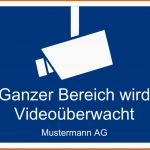 Angepasst Videoüberwachung Hinweisschild Gratis Word