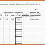 Angepasst Vorlage Zur Dokumentation Der Täglichen Arbeitszeit 2017
