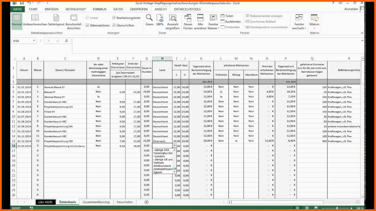 Atemberaubend Vorstellung Excel Vorlage Verpflegungsmehraufwendungen