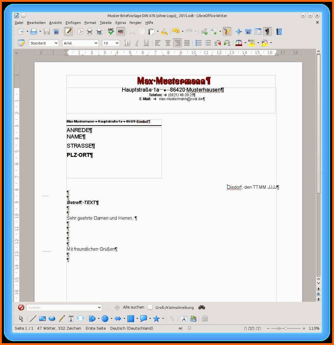 absender brief mit fenster