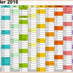 Außergewöhnlich Kalender 2016 In Excel Zum Ausdrucken 16 Vorlagen