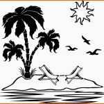 Außergewöhnlich Palme Insel Urlaub Aufkleber Wandtattoo Sticker