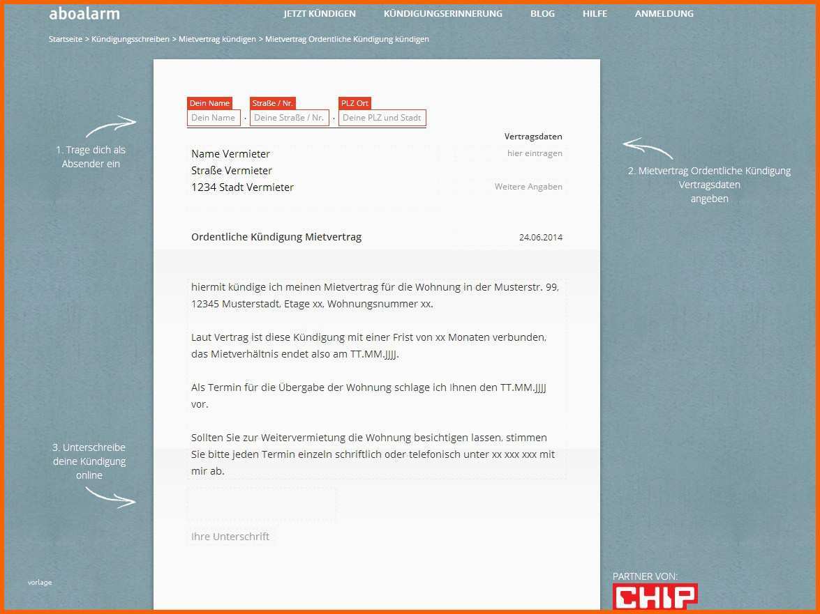 Ausgezeichnet 20 Kündigung Mietverhältnis Vorlage
