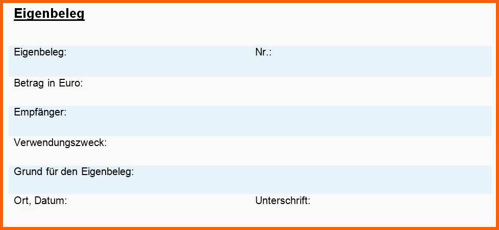 eigenbeleg vorlage excel oder eigenbeleg erstellen vorlage and muster zum kostenlosen