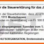 Ausgezeichnet Spendenbescheinigung