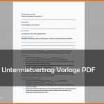 Ausgezeichnet Untermietvertrag Muster Vorlage Pdf Download – Giga