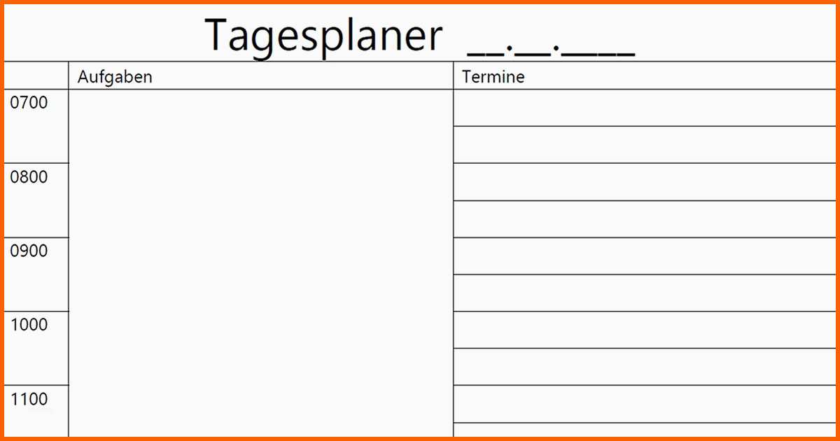 ausnahmsweise aufgaben und termine als tagesplaner in einer vorlage von tagesplan vorlage