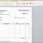 Ausnahmsweise Rechnungsvorlage Word Download