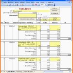 Beeindruckend Excel Vorlagen Handwerk Kalkulation Kostenlos Papacfo