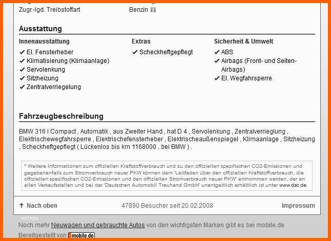 Beeindruckend Fahrzeugvermarktung Fahrzeugbeschreibung Optimieren