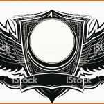 Beeindruckend ornate Badge with Wings and Banner Graphic Vector Template