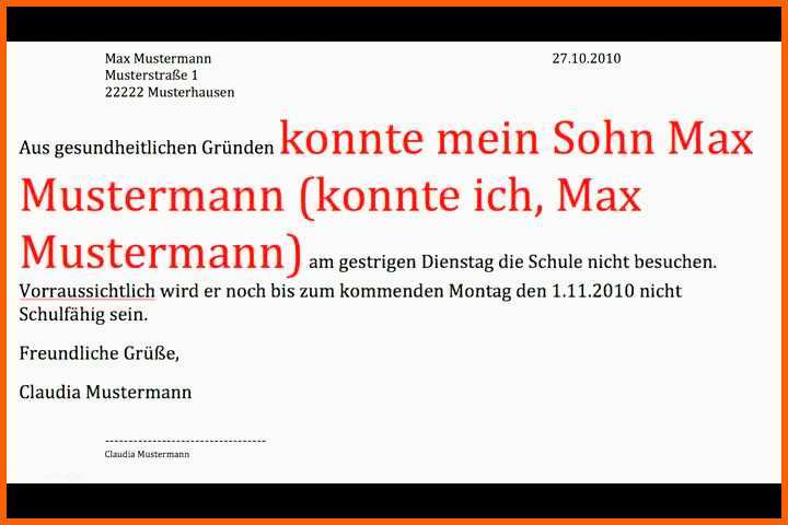 wie schreibe ich ein entschuldigungsschreiben fuer schule 9340