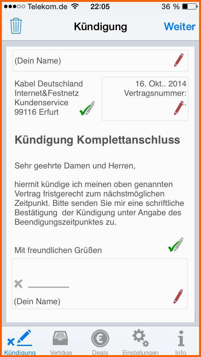 Bestbewertet Kabel Deutschland Außerordentliche Kündigung Vorlage