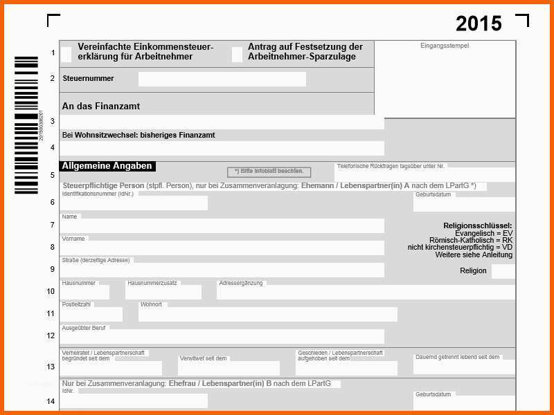 Bestbewertet Vereinfachte Einkommenssteuererklärung 2015 Pdf Vorlage