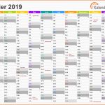 Beste Excel Kalender 2019 Kostenlos