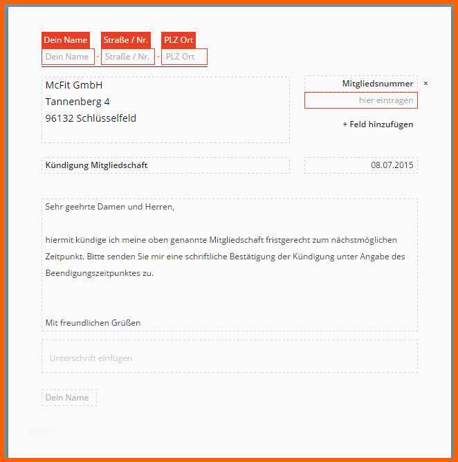Einzahl Mcfit Kündigung Vorlage Download Chip