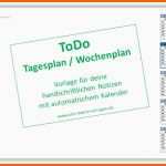 Einzahl todo Tagesplan Wochenplan