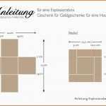 Einzigartig Hochzeitskarte Basteln Vorlage Großartig Explosionsbox Zur