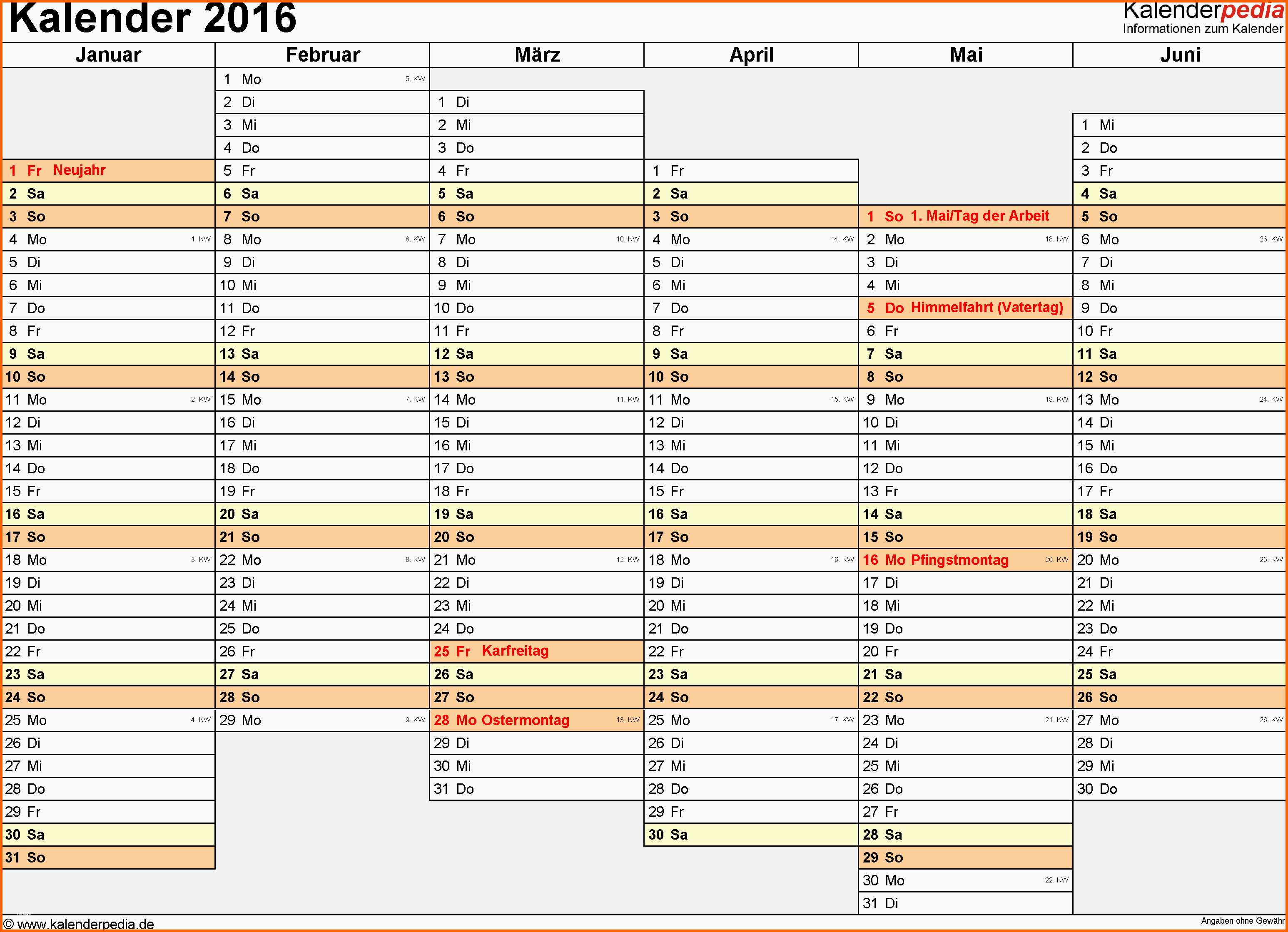 Einzigartig Kalender 2016 In Excel Zum Ausdrucken 16 Vorlagen