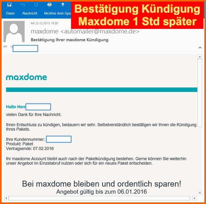 Einzigartig Kündigung Maxdome Vorlage Post Und Fax Codedocu De sonstiges