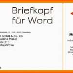 Empfohlen 10 Briefkopf Vorlage Word Kostenlos