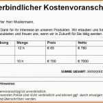 Erschwinglich Gratis Kostenvoranschlag Vorlage &amp; Muster