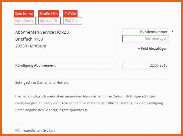 Erstaunlich Hörzu Abo Kündigen Vorlage Download Chip