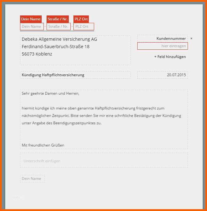 Erstaunlich Kündigung Private Krankenversicherung Vorlage Einzigartig