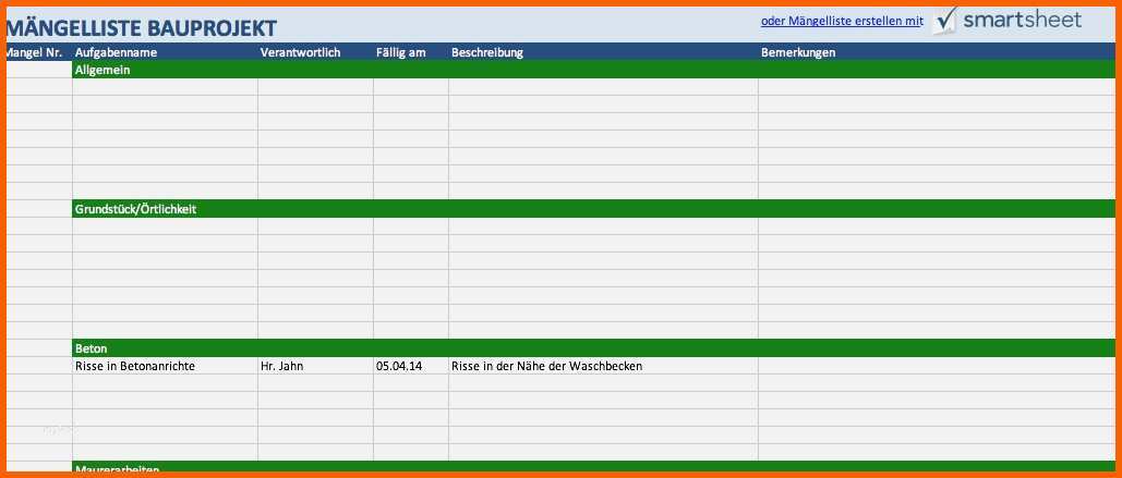 Exklusiv Mängelliste Vorlage Excel Luxus Kostenlose Excel Vorlagen