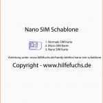 Fabelhaft Nano Sim Für Das iPhone 5 Zuschneiden Nano Sim Schablone