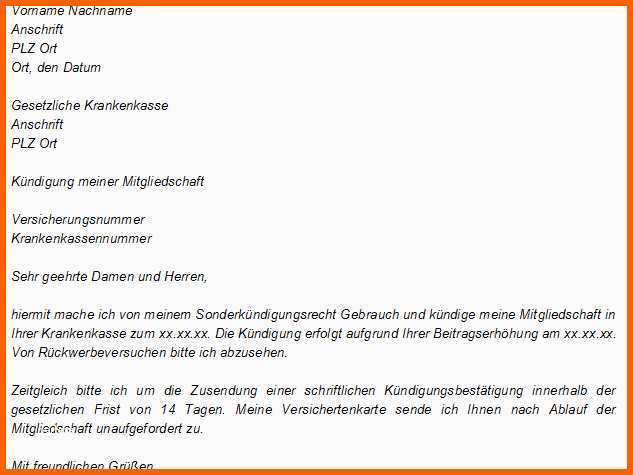 Fantastisch Kündigung Versicherung Vorlage Download Chip