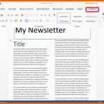 Fantastisch Newsletter Vorlage Word – Wordde