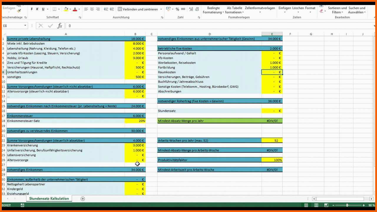 Fantastisch überstunden Berechnen Excel Vorlage – De Excel ...