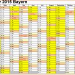 Fantastisch Vorlage 1 Kalender 2015 Für Bayern Als Excel Vorlagen