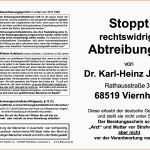 Fantastisch Vorlage Eines Flugblattes Gegen Abtreibung Flyer Dr