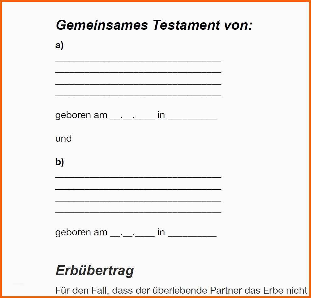Faszinieren Ehegattentestament Testament Handschriftlich
