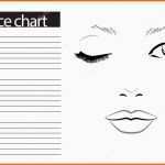 Faszinieren Gesicht Diagramm Make Up Artist Leer Vorlage Vektor