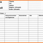 Großartig 13 Protokoll Vorlage Excel