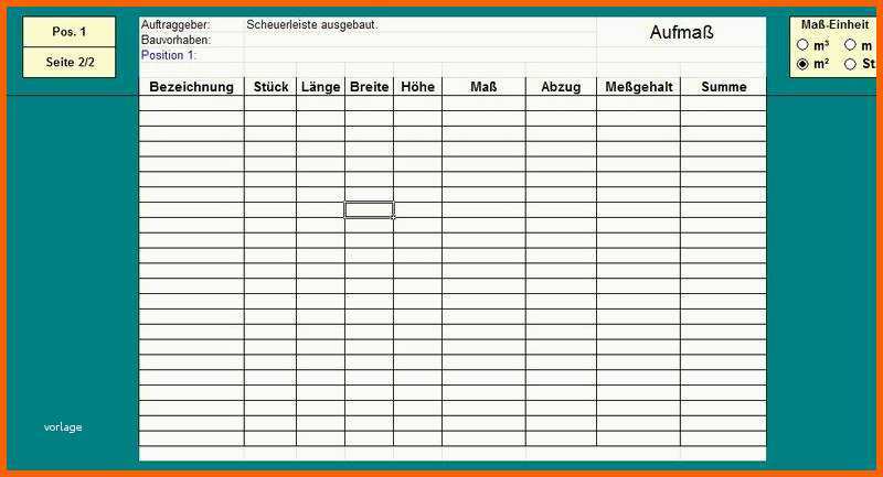 Großartig Aufmaß Vorlage Pdf – Meinepdfx