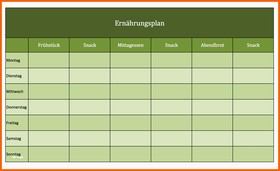 Großartig Ernährungsplan Als Excel Vorlagen