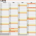 Großartig Kalender 2016 In Excel Zum Ausdrucken 16 Vorlagen