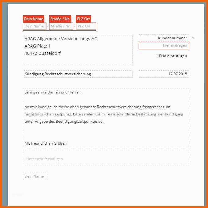 Größte Unfallversicherung Kündigen Vorlage – Vorlagens Download