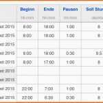 Hervorragen Vorlage Zur Dokumentation Der Täglichen Arbeitszeit Excel