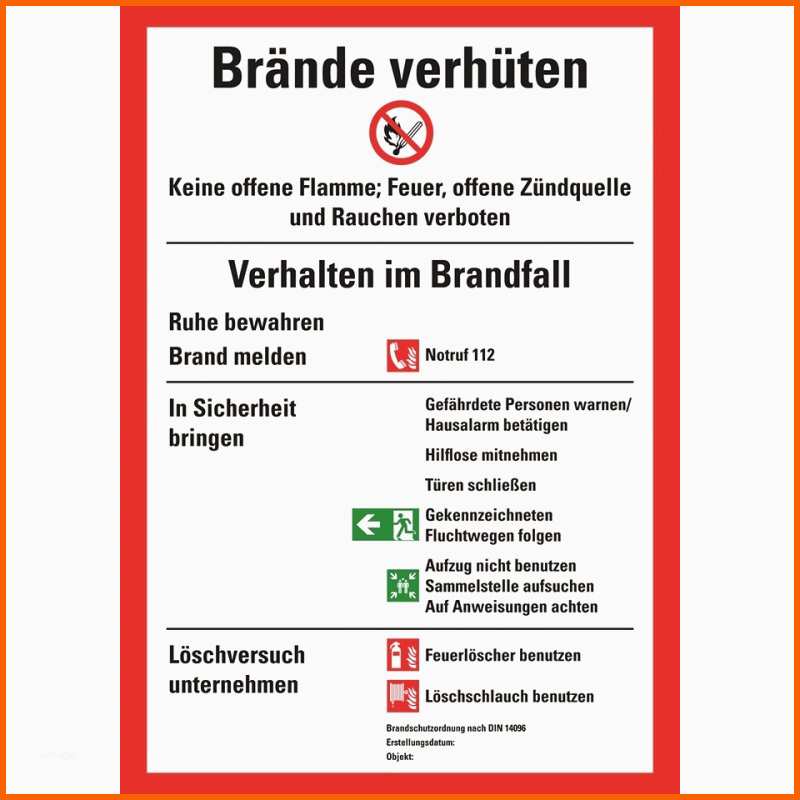 Erstaunlich Brandschutzordnung Teil B Schild Din - Kostenlos Vorlagen ...